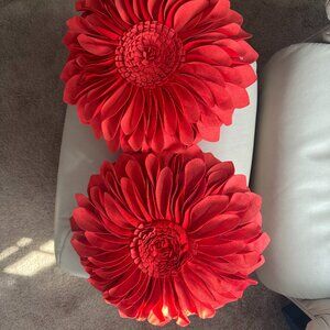 Beautiful Red Flower Pillows – Add a Touch of Elegance!